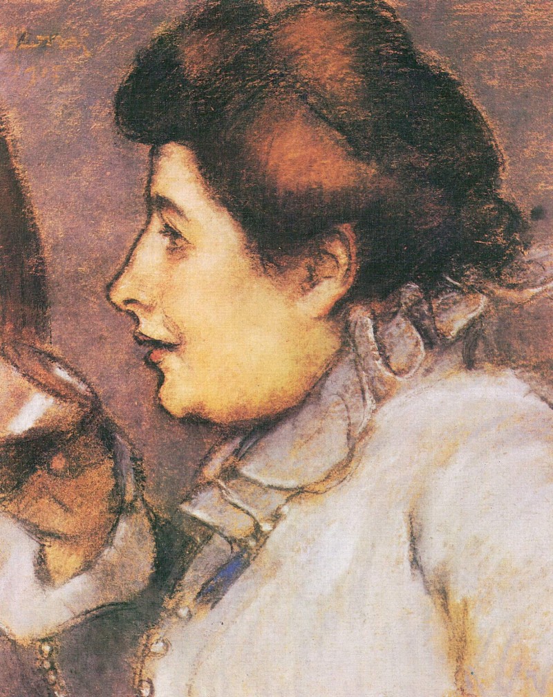 Frau mit Glas