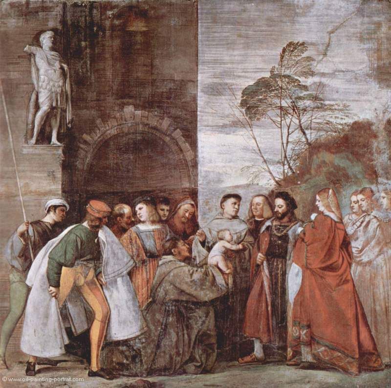 Fresken der Wunder des Antonius von Padua (Das Wunder des sprechenden Neugeborenen)