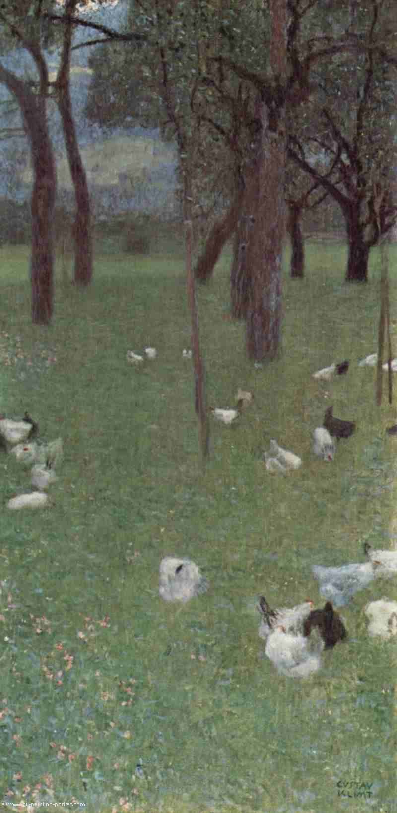 Garten mit Huehnern