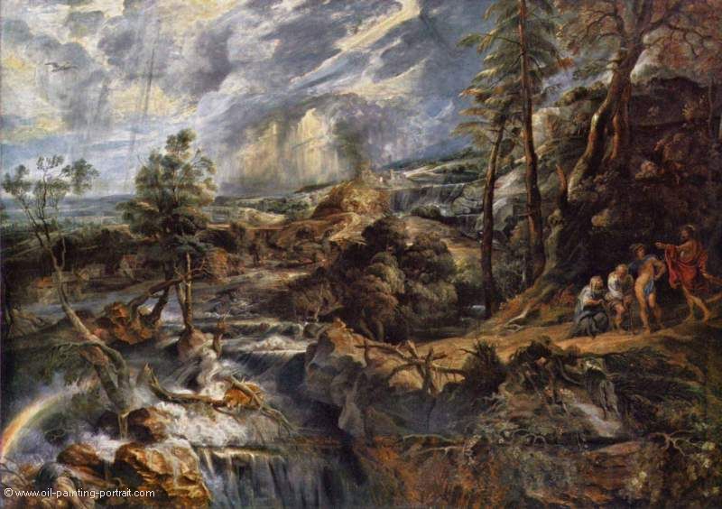 Gewitterlandschaft mit Philemon und Baucis