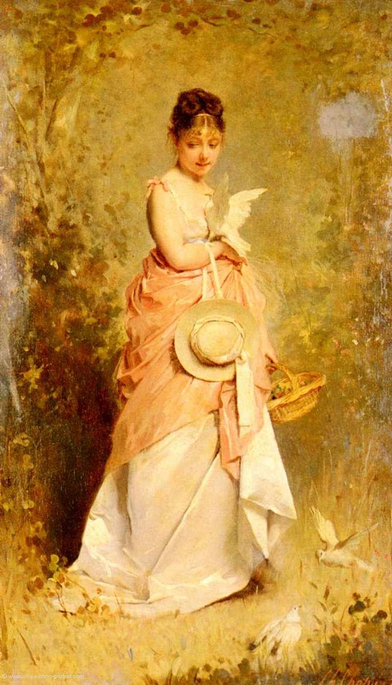 Girl with Doves