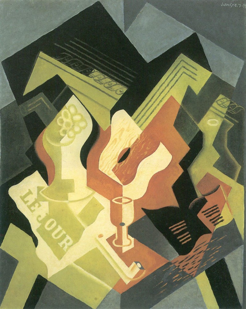Gitarre und Fruchtschale