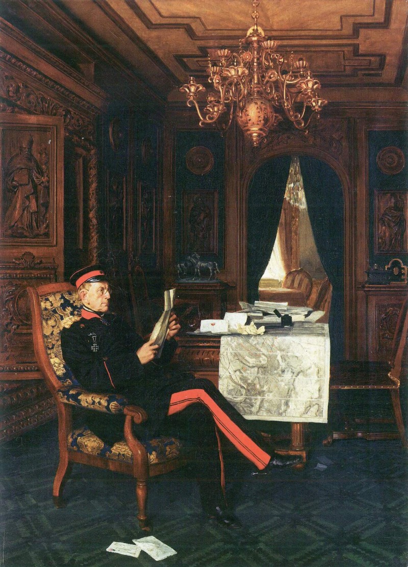 Graf Moltke in seinem Arbeitszimmer in Versailles