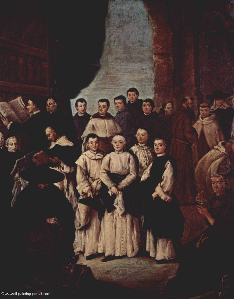 Gruppenbild von venezianischen Moenchen, Kanonikern und Mitgliedern venezianischer Bruderschaften