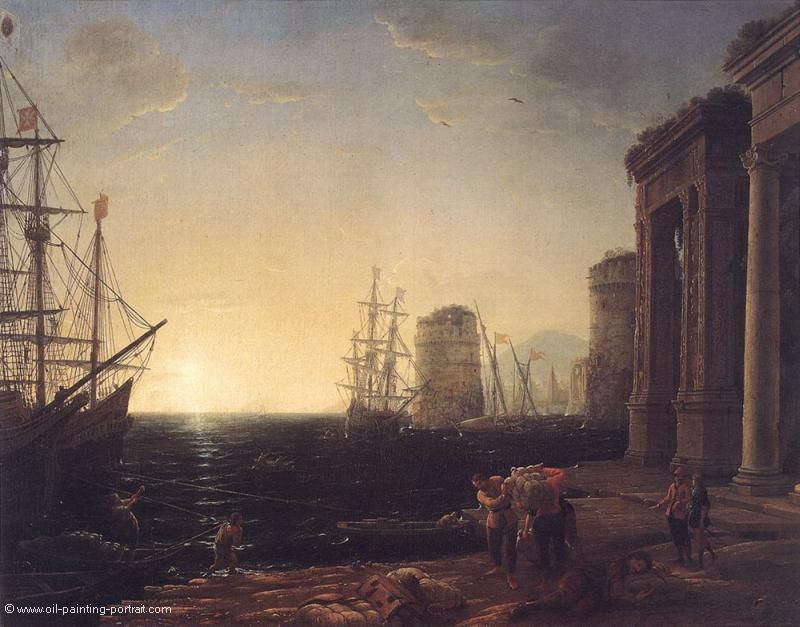 Hafen bei Sonnenuntergang