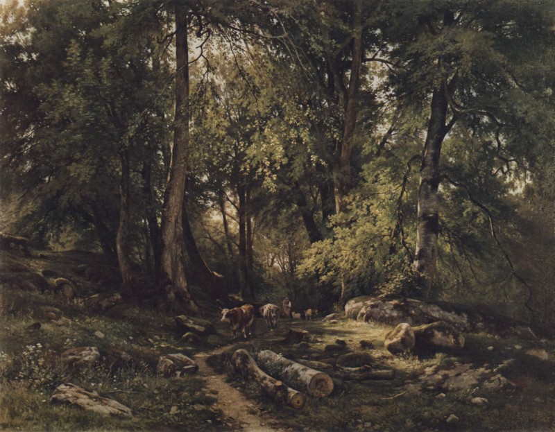 Hammelherde im Wald