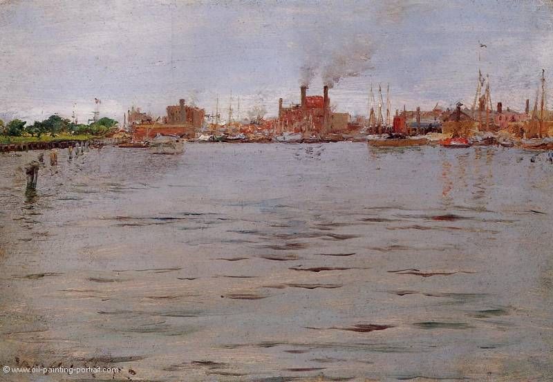 Harbour Scene Brooklyn Docks