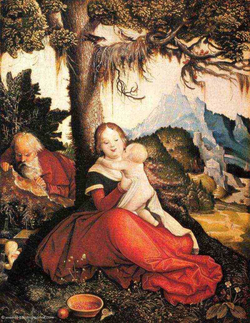 Heilige Familie im Freien