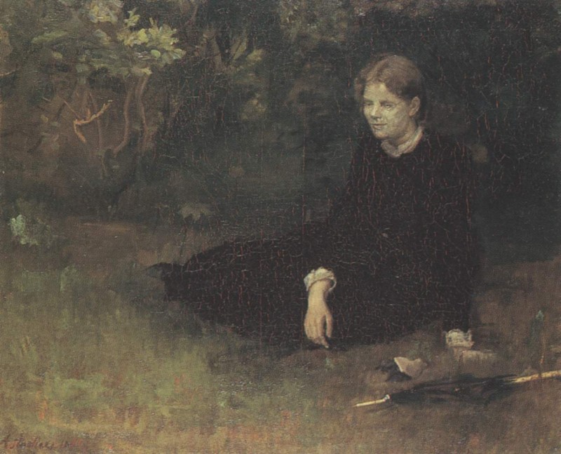 Helene Christensen in Brondums Garten