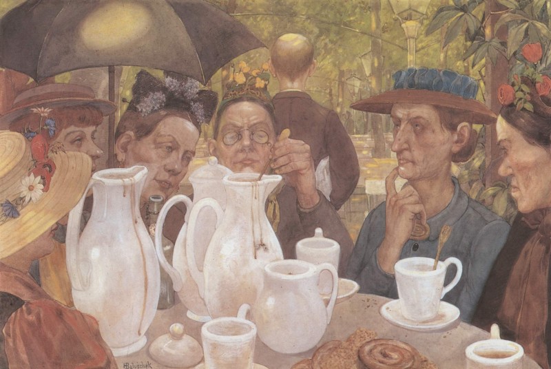 Hier koennen Familien Kaffee kochen