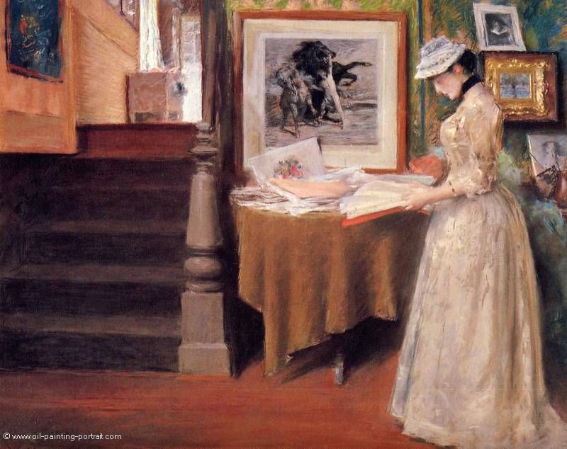 Interior Young Women at a Table