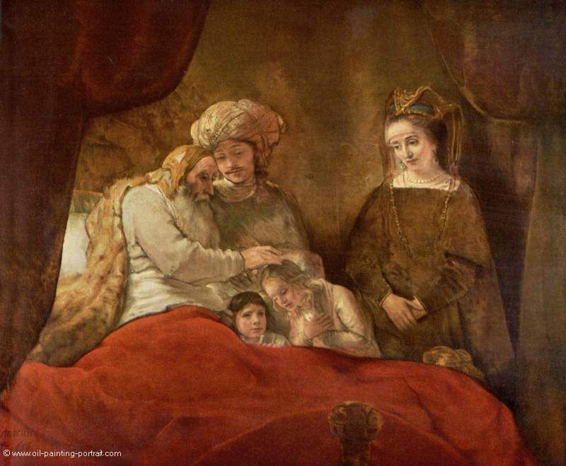 Jakob segnet die Soehne des Joseph