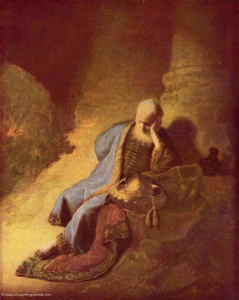 Jeremias trauert ueber die Zerstoerung von Jerusalem