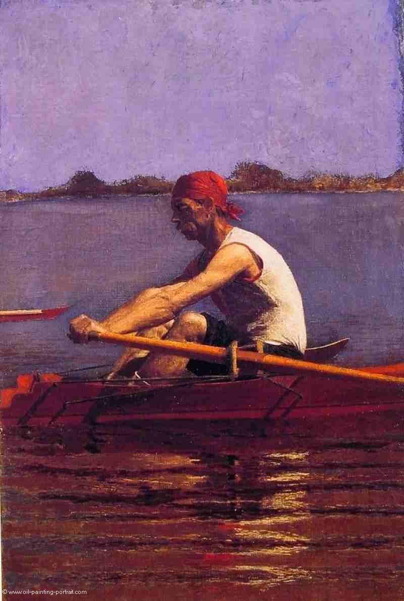 John Biglin in a single scull