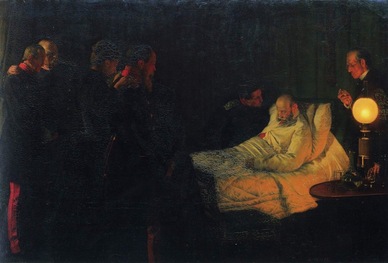 Kaiser Wilhelm I auf dem Sterbebett