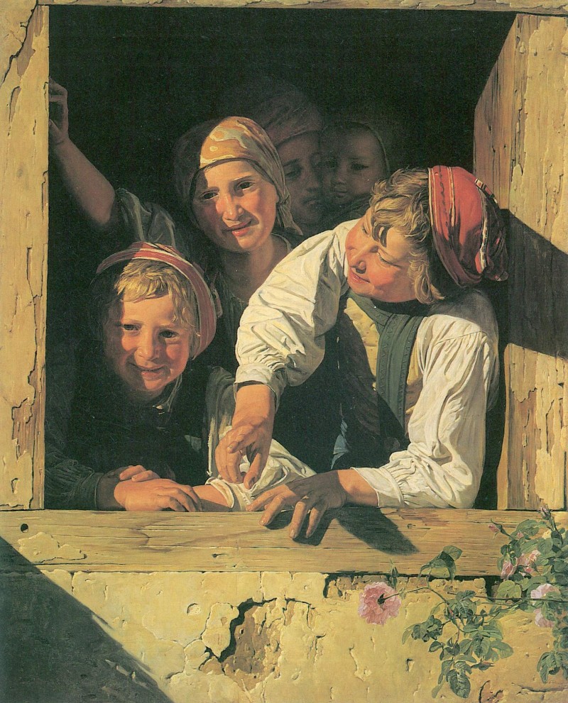 Kinder im Fenster