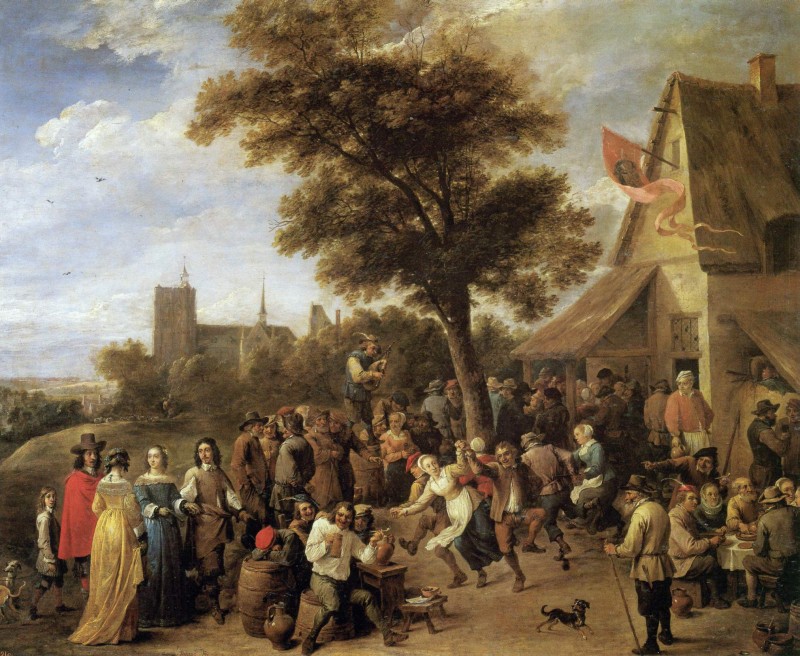 Kirmes mit der Kirche von St. Gudule
