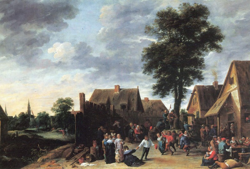 Kirmes vorm Wirtshaus Zum Halbmond