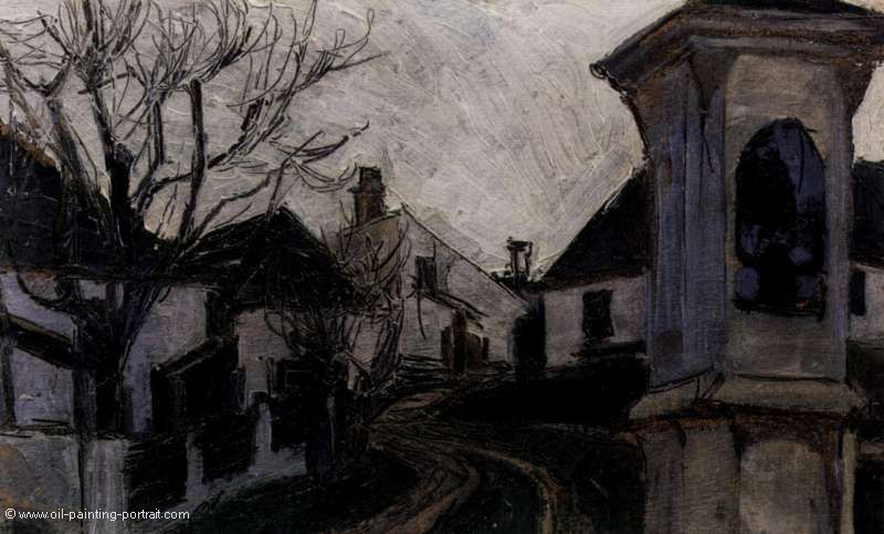 Klosterneuburg, Kahle Baeume und Haeuser