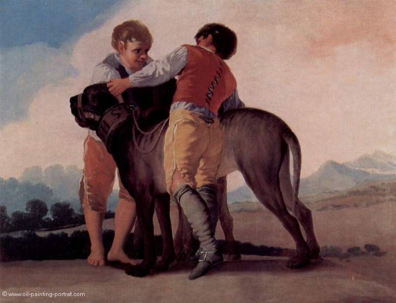 Knaben mit Bluthunden