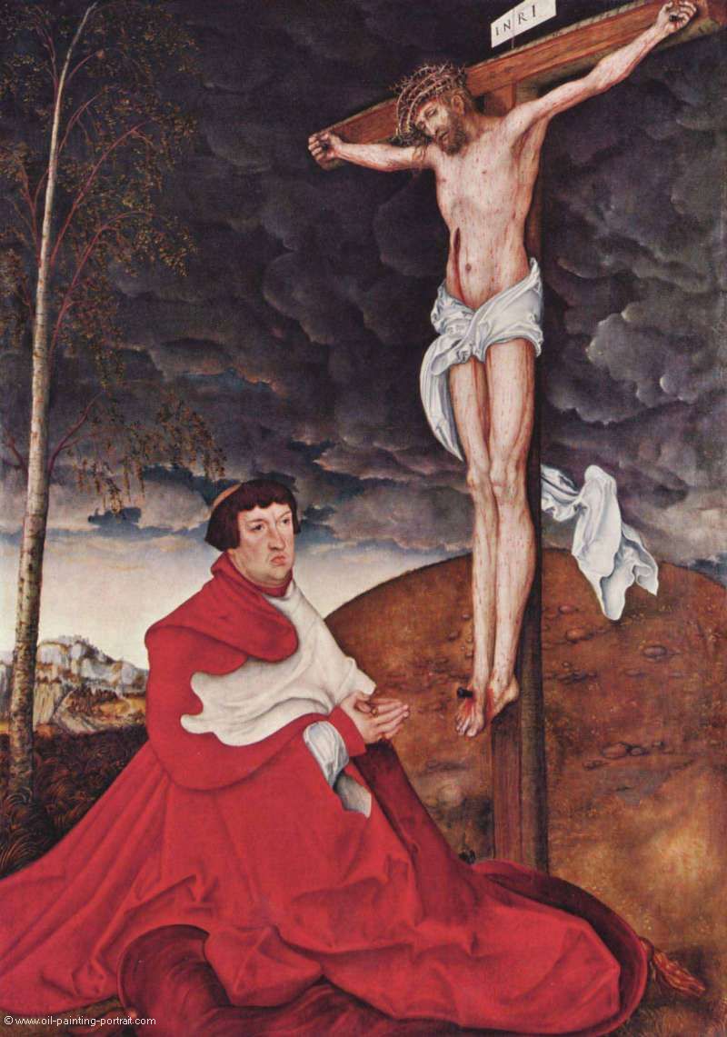 Kreuzigung mit knieendem Kardinal Albrecht von Brandenburg