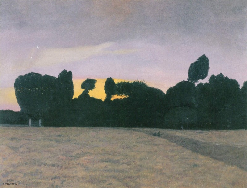 Landschaft in der Normandie bei Abendlicht