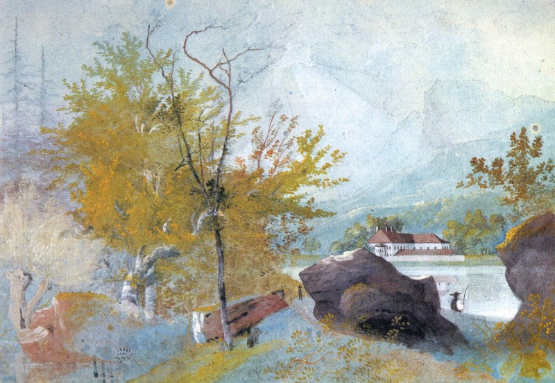 Landschaft mit Angler