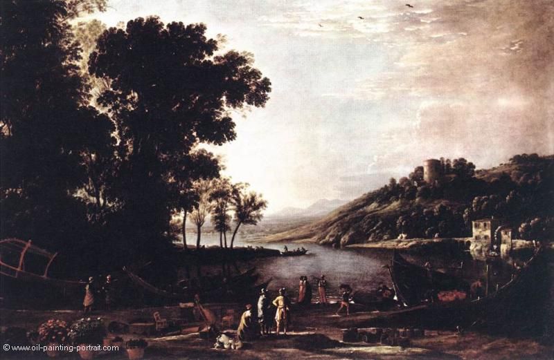 Landschaft mit Einwohnern