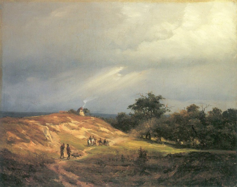 Landschaft mit Jagdzug