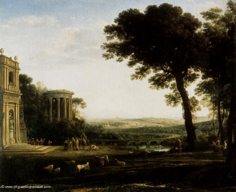Landschaft mit Opfergabe an Apollo