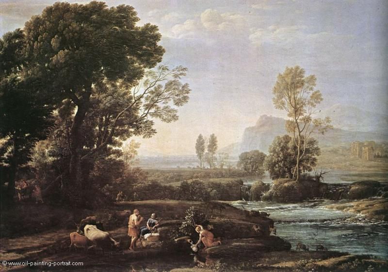 Landschaft mit Rast auf der Flucht nach aegypten