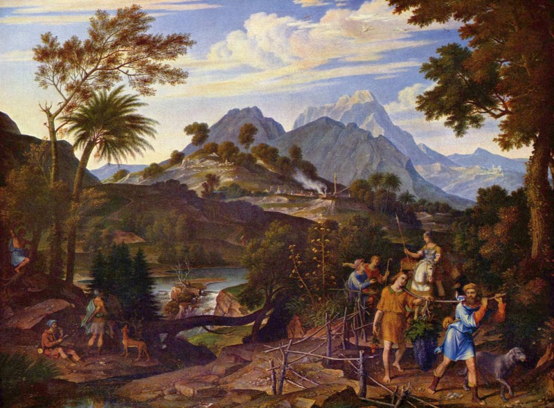 Landschaft mit den Kundschaftern aus dem Gelobten Land