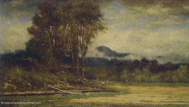 Landschaft mit einem Weiher