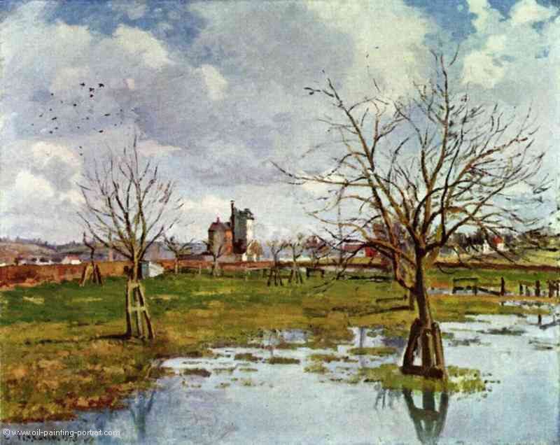 Landschaft mit ueberfluteten Feldern