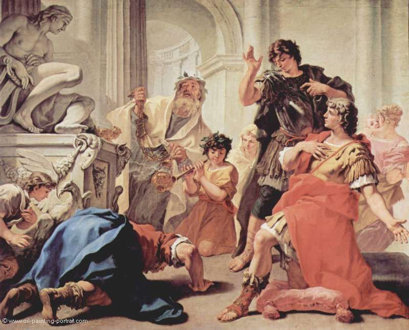 Lucius Junius Brutus kuesst den Boden (Mutter Erde)
