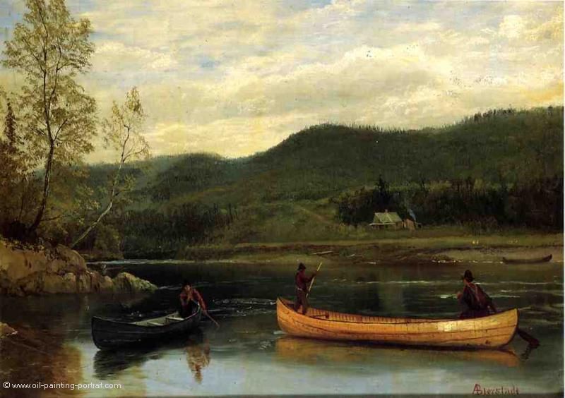 Man in two Canoes
