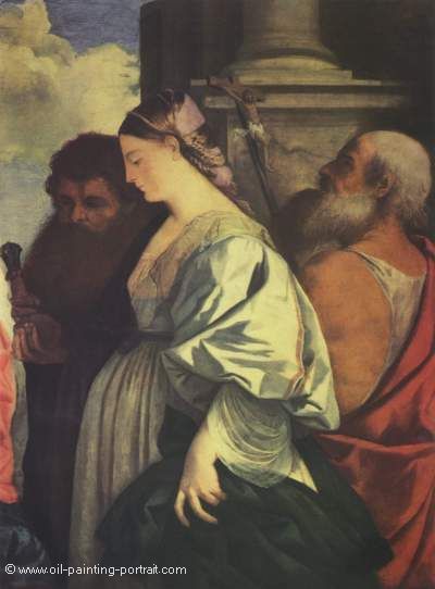 Maria mit dem Kinde und vier Heiligen
