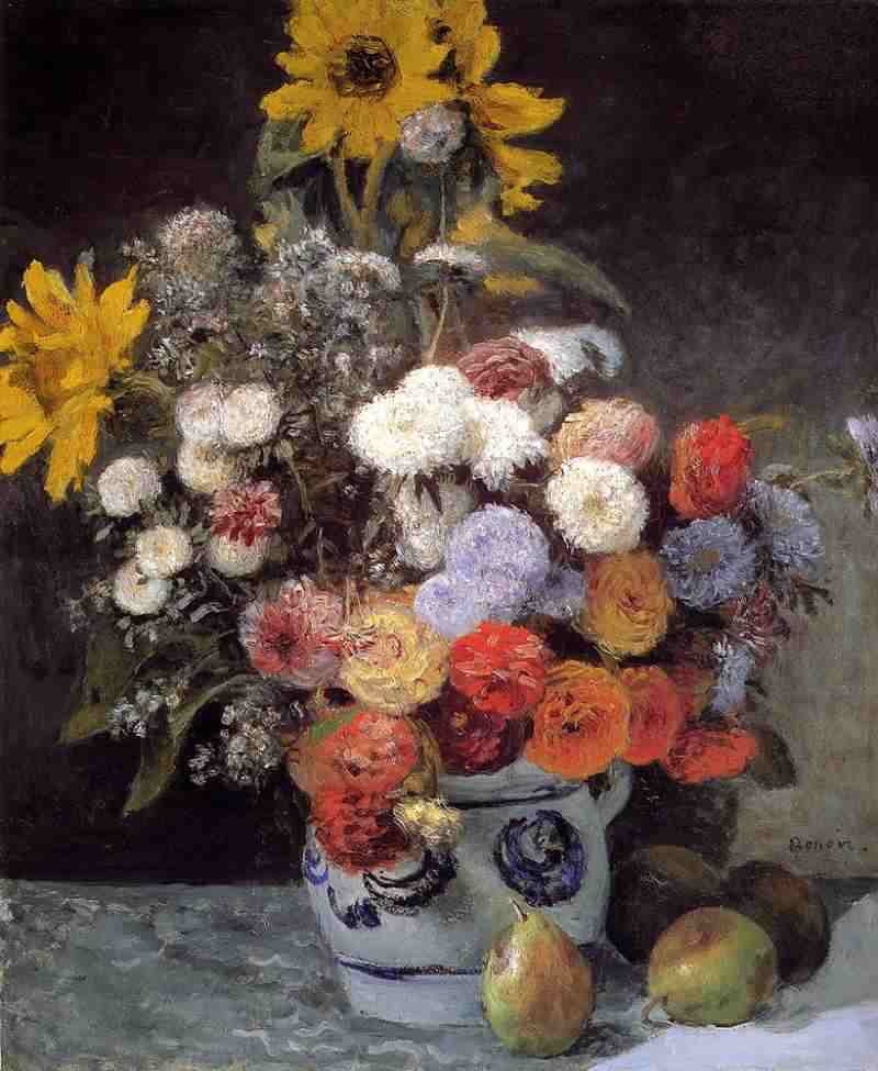 Mixed Flowers in an Earthware Pot
