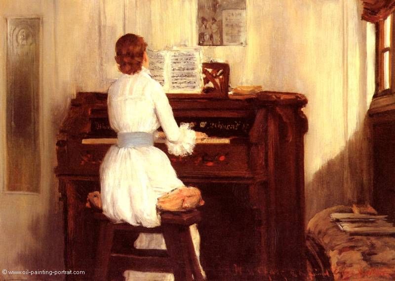 Mrs. Meigs at the Piano Organ