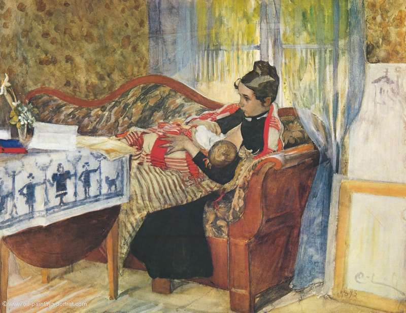 Muttergedanken (Karin mit Brita an der Brust)