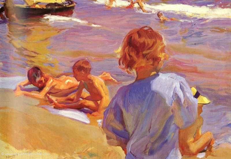 Ninos En La Playa (Valencia)