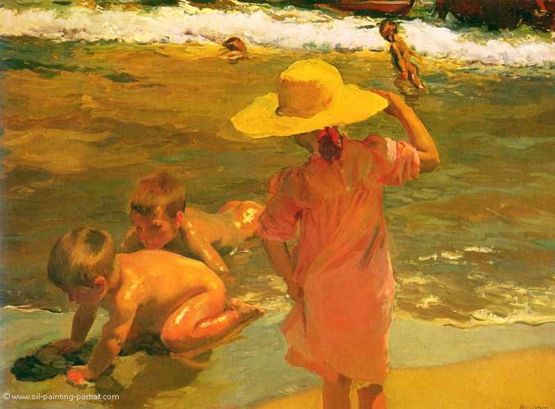 Ninos a La Orilla del Mar