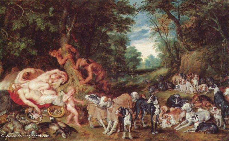 Nymphen, Saturn und Hunde