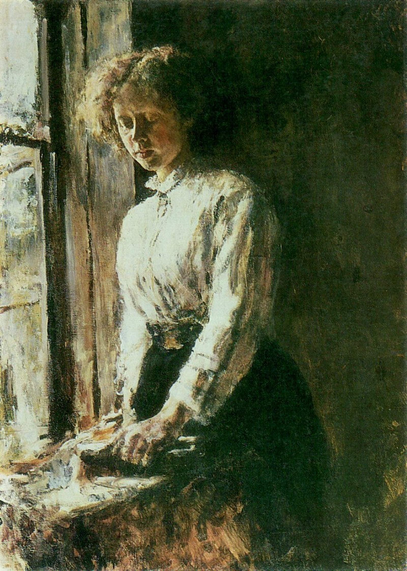 Olga Fjodorona Trubnika am Fenster