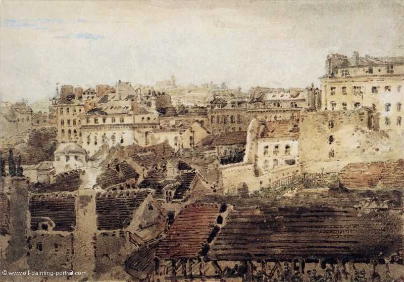 Paris (View of Roofs looking toward Montmartre)