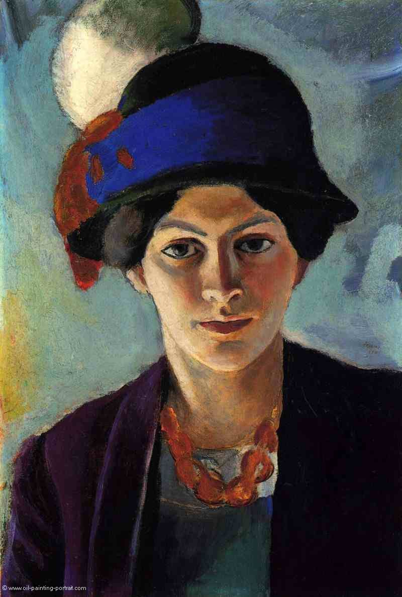 Portraet der Frau des Kuenstlers mit Hut