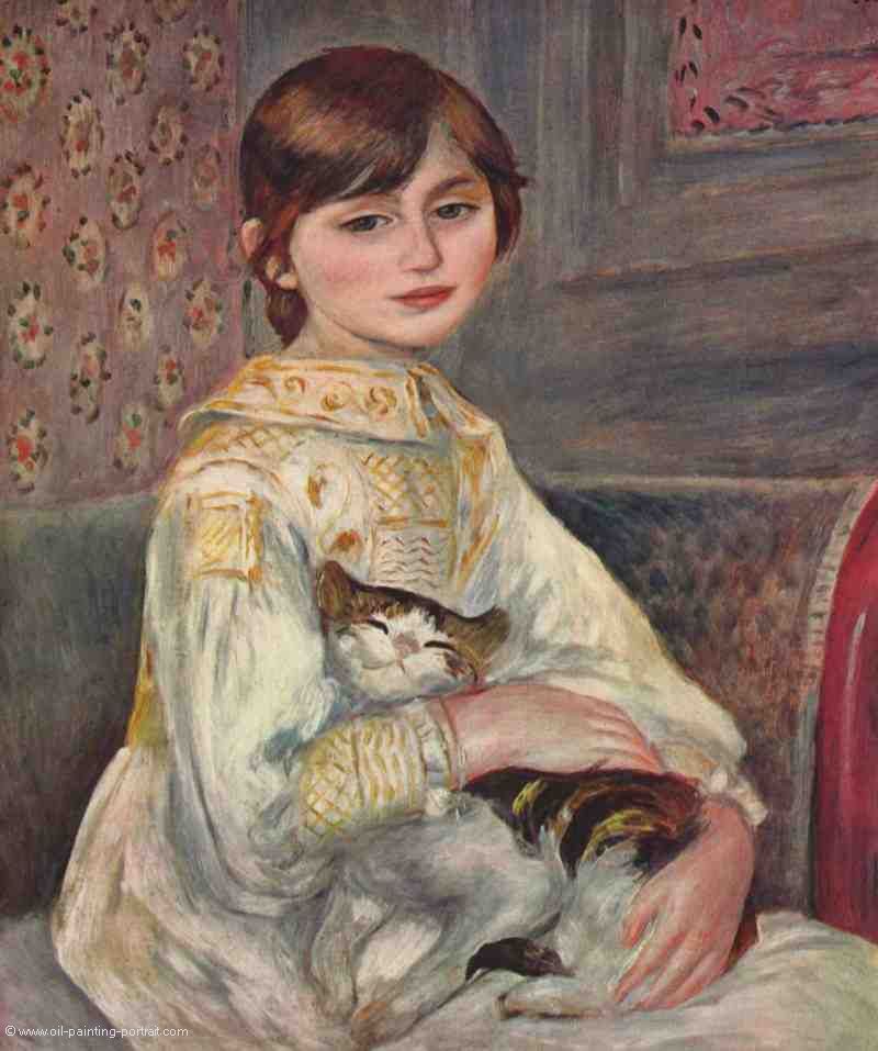 Portraet der Mademoiselle Julie Manet mit Katze