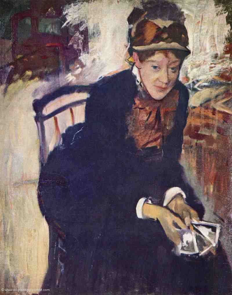 Portraet der Miss Cassatt, die Karten haltend