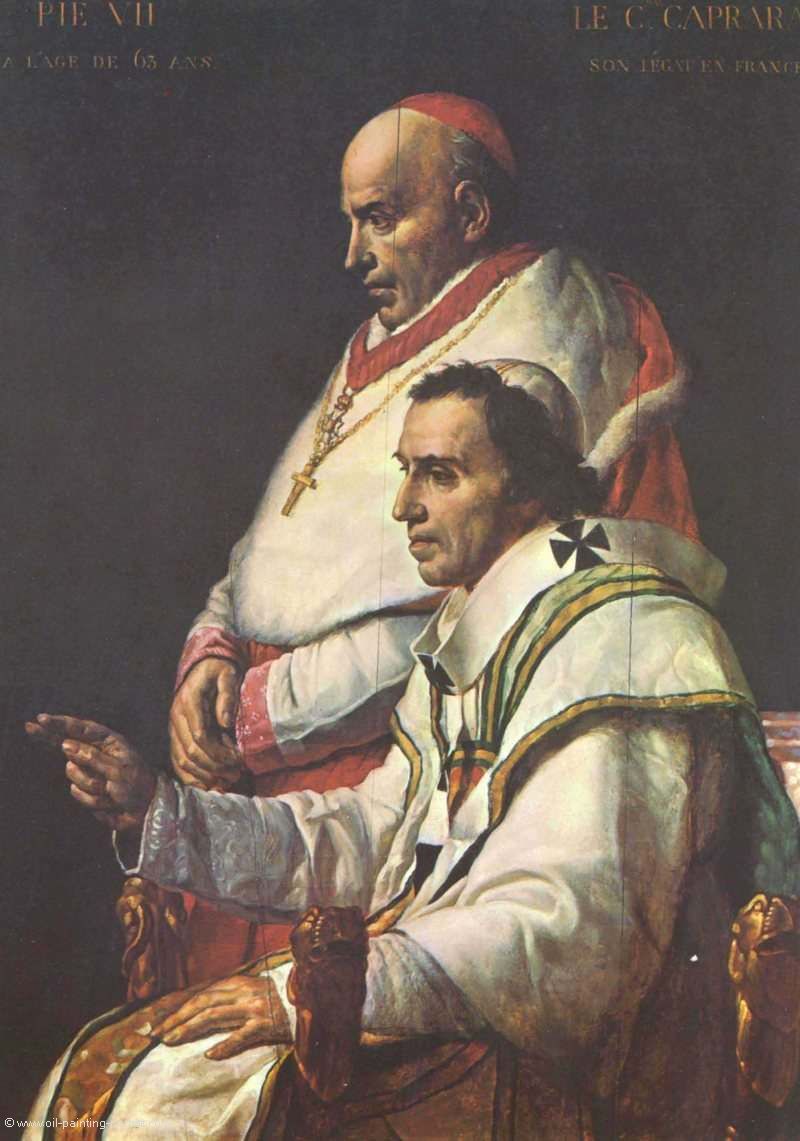 Portraet des Papstes Pius VII und Kardinal Caprara