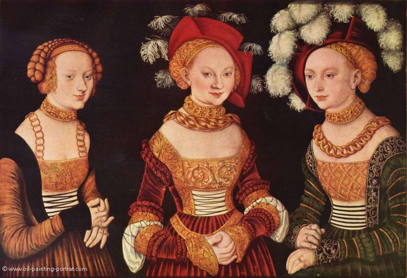 Portrait der Herzoginnen Sybille, Emilla und Sidonia